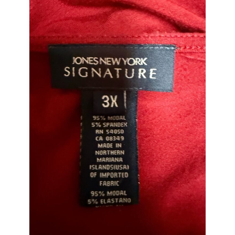Jones New York Raspberry Knit Top with Soft Drape 3X - Picture 5 of 5